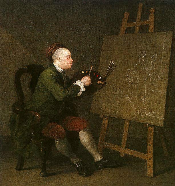 William Hogarth Self Portrait at the Easel oil painting picture